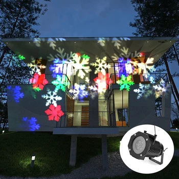 Lazer Projektör Lambaları Açık Sahne Işık Kalp kar Tanesi Noel Partisi Manzara Işık Bahçe Çim Lamba LED Aydınlatma