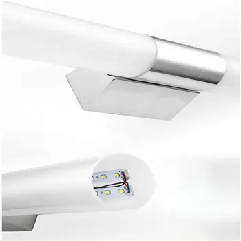 DSHA Yeni 10W AC 110 - 220V Sıcak Beyaz ayna ışık paslanmaz çelik ön lamba lamba ayna banyo duvar lambası kabine ışık LED