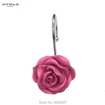 XYZLS 12pcs/Kore Tarzı Paslanmaz Çelik Duş Perdesi Kanca Ev Dekorasyon Rose set