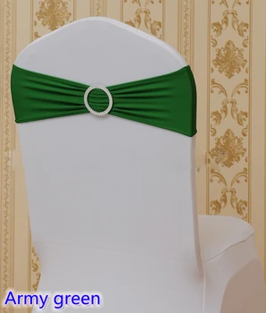 Yuvarlak banket sandalye için Ordu yeşil renk sandalye band satışa evrensel sandalye kuşak papyon lycra spandex sandalye bandı toka