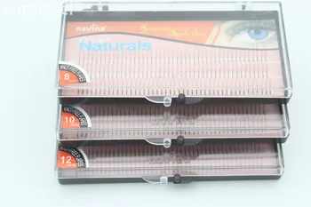 Göz Güzelliği için 3 Tepsi Navina Pro 0.15 D Curl 12MM (8/) Doğal Sahte Kirpik Uzatma Makyaj Aracı Yumuşak Sahte Göz Kirpikleri