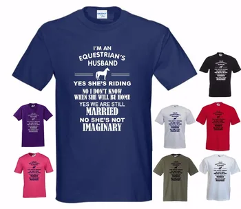 Erkekler Binicilik Kocası İçin T Shirt Evet Binme, Hayali Değil, Komik At Tişört