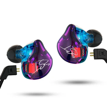 Orijinal KZ ZST armatür çift sürücü kulak ses monitör ses yalıtımı HiFi müzik spor kulaklık olarak ayrılabilir kablo kulaklık