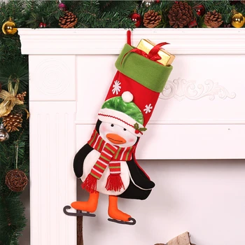 40*Yüksek 22 CM Yaratıcı Noel hediyeleri - sınıf kumaş sanat eski asmak Noel hediye Çanta Noel çorap Dekorasyon