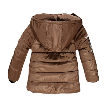 Çocuk Kızlar için 2017 Yeni Moda Yamalı Erkek Ceket&Eskitmek Sıcak Kukuletalı Kış ceket Çocuklar Kış Giyim Erkek Ceket ceket