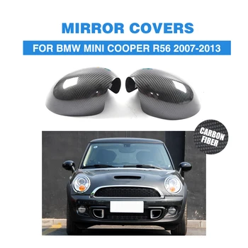 2 ADET/Karbon Fiber Dikiz Ayna Kapakları Döşeme Kapakları, 2007-2013 BMW Mini Cooper R56 için Stil Ekle