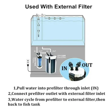Dış Akvaryum Sünger Filtre Teneke Kutu Balık Tankı Filtre, Dış Filtre Pompası veya Su Pompası İle 12mm 16mm Boru İçin Kullanılır