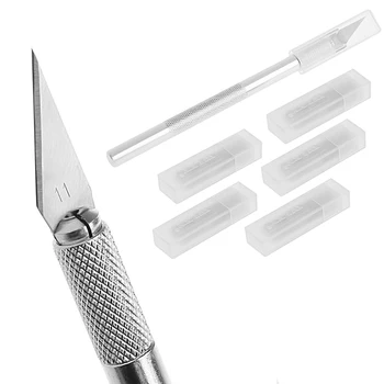 OOTDTY 25PCS/Bıçaklar Ahşap Aracı Bıçak Meyve Yemek Oyma Bıçağı Neşter Kesme Oyma Taşınabilir Keskin Kesim Bıçağı Tamir SETİ