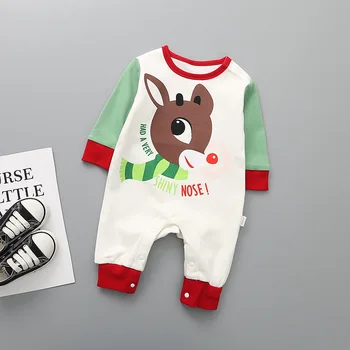 Yeni Yıl Hediyesi için Sonbahar Kış Çocuk Tulum yeni Doğan Bebek Tırmanmaya Giyim Bebek Bebek Pijama Kawaii Elk Çocuk Tulum