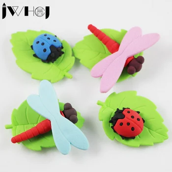 3 adet/lot Sevimli karikatür Yusufçuk böceği silgi Kawaii kırtasiye okul büro malzemeleri düzeltme oyuncak hediye malzemeleri