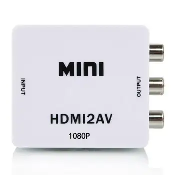 Ücretsiz Kargo Mini Kompozit 1080P HDMI çıkışı, HDMI AV Ses Video TV İçin Dönüştürücü Adaptör RCA