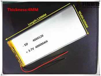 Ücretsiz kargo 3.7 V lityum polimer pil 4060120 tablet batarya 4000 mah Mobil Güç