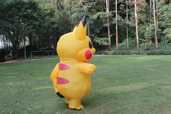 Yetişkinler Kıyafet Erkekler Kadınlar İçin Kavga Şişme Pikachu Kostüm Cosplay Şişme Kostüm Süslü Elbise Takım Maskotları