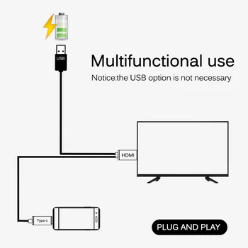 C Macbook Bilgisayar Huawei Matebook için 4k Dönüştürücü Destek HDMI 4K USB 3.1 Type-C UHD için USB Kablosu-