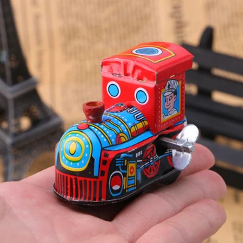 Retro Buharlı Tren Anımsama Çocuk Vintage Teneke Oyuncak Kurmalı Oyuncak Hediye W15