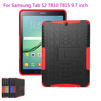 T815 T810 T813N Funda Samsung Tab İçin Samsung İçin zırh Kapak Galaxy Tab S2 Case 9.7 Kickstand Silikon Sert Kapak S2 9.7 Kılıf