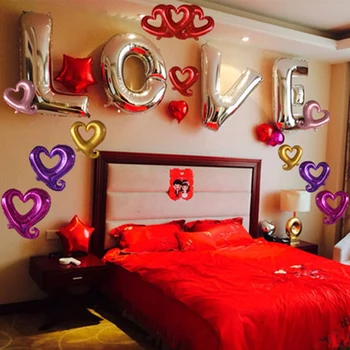 Moda 1 ADET Sıcak 18inches Sevimli Kalp Renkli Folyo Helyum Balonları Düğün Olayı Parti Aksesuarları Dekorasyon