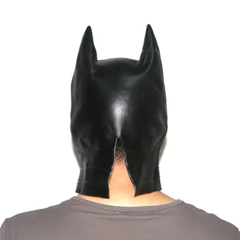 Halloween Ortalama Cosplay Siyah Lateks Tam Yüz Yetişkin Batman Cadılar Bayramı Noel Partisi İçin Erkek Lastik Kostüm Maske Cool Maskesi