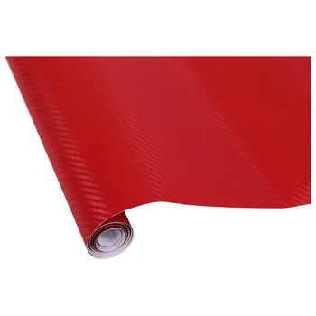 150 * Karbon Fiber Araba İç 30 cm 3D vinil Film araba vücut sticker / Dekorasyon(kırmızı)
