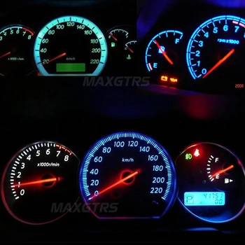 20x T3 Araba Ampul Küme Göstergesi Pano Beyaz / Sarı/ Mavi / Kırmızı / Yeşil araçlar Paneli İklim Taban Lamba Işık LED