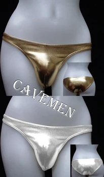 Metalik renk * özlü tarzı *1543*Mağara resmi seksi erkek Tanga Geri G-T Seksi Erkek iç çamaşırı Dize Kısa iç Çamaşırı ücretsiz gemi