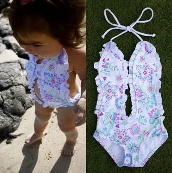 Sevimli Bebek Kız Bikini Floral Tankini Mayo Mayo Yüzme Kıyafetleri 2017 Nakliye Yeni Açılan Böl