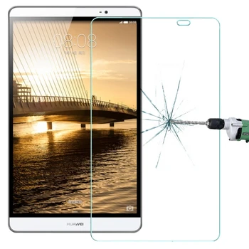 Huawei MediaPad M2 için 0.3 mm 9H Yüzey Sertliği Patlamaya dayanıklı Sertleştirilmiş Cam Film 8.0