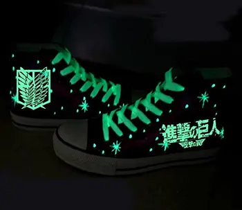 Titan Shingeki Hiçbir Kyojin Cosplay Ayakkabıları saldırı Işıklı Ayakkabı Ayakkabı Tuval