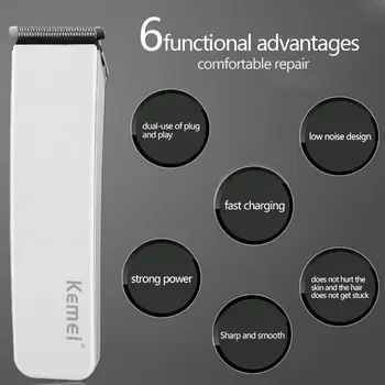 Kemei KM-3530 elektrikli saç kesme makinesi şarj edilebilir saç kesme makinesi