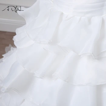 ADLN Yüksek Kaliteli Korse Düğün vestidos de novia A-line Sevgilisi Kolsuz Organze Artı Boyutu Gelinlik 2017 Elbise Elbise