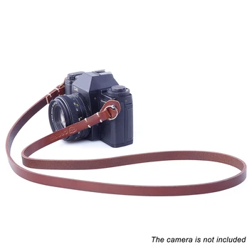 Leica Fujifilm DSLR fotoğraf Makinesi için %100 Gerçek CANPİS Kahverengi Deri Kamera Omuz Boyun Taşıma Askısı