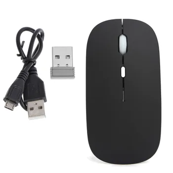 NoEnName_Null 2.4 Ghz Kablosuz Fare USB Şarj edilebilir Sessiz Sessiz İnce Optik Mouse, Apple Laptop PC Bilgisayar