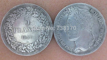 1848 Fransa Gümüş kaplama 5Francs Napolyon Rouen Nane Kopya Paralar
