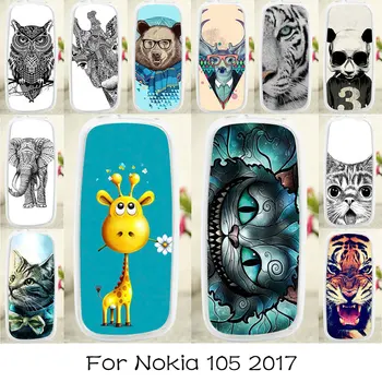Nokia 105, Nokia 105 2017 2017 Durumlar İçin Case DİY Kir İçin TAOYUNXİ Yumuşak TPU Kılıf dayanıklı TA-1010 Kapak Silikon Kedi Hayvan