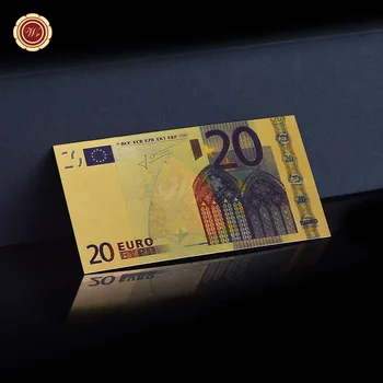 Renk Altın Kaplama Euro Toplama Hediyeler için 24K Altın Varak Sahte Euro 20 Notlar Kağıt Para Bill Banknot