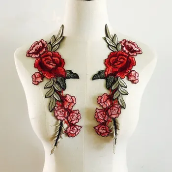 Giyim için moda Çiçek Yamalar Giyim Parches Bordados Flores Yama Bez Etiket için Nakış Çiçek Yamalar Aplike