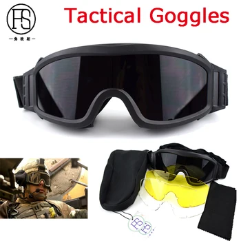 Taktik Açık Spor koruyucu Gözlük UV400 Koruma Savaş Oyunu Airsoft Paintball Gözlük Ordu Askeri Atış Gözlüğü
