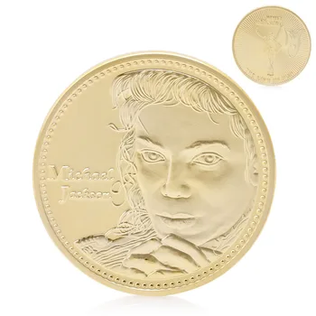 Dekorasyon El Sanatları Altın POP müzik yıldızı Michael Jackson Hatıra Paraları Sanat Koleksiyonu Hatıra Para Kralı Kaplama