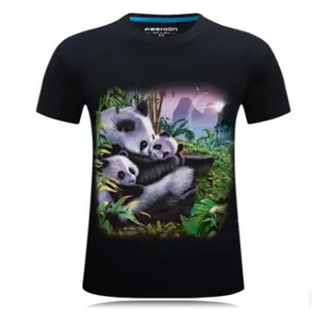 2018 Yeni Moda 3D Karikatür T-shirt Marka Giyim Panda Baskı Erkek T-shirt Kısa Kollu Karikatür Yüksek Kaliteli Erkek Clothing5xl