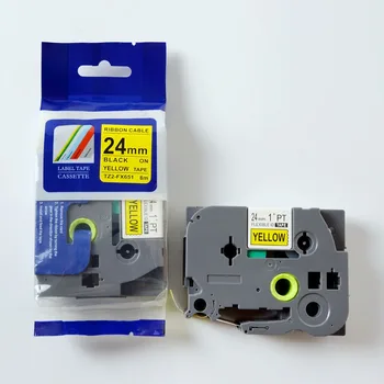 TZe kasetleri 24 mm*8 Esnek KİMLİK teyp tz etiket tze FX651 tz-tz fx651 brother p touch etiket yazıcı etiketi bant lamine