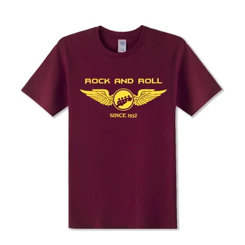 Erkekler İçin Müzik Gitar Rock And Roll Logo Baskılı Erkek T-Shirt Tshirt Kısa Kollu Casual T-Shirt 2017 Yaz Elbiseler Yamalı