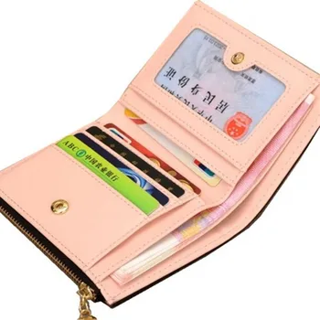 Mini Kadın Çanta Cüzdan Küçük Boy Fermuar Sikke Kart Sahibi Öğrenci cüzdan Bayan debriyaj çanta Kız hediye ile Siyah kadın çanta Çanta