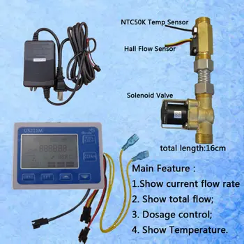 USC ile US211M Su Akış Sensörü Okuyucu Dijital Akış Ölçer-HS21TLT hall etkisi su akış sensörü ve NTC50K sıcaklık sensörü