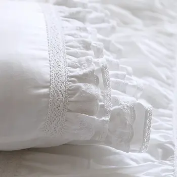 Sıcak Lüks beyaz dantel kenar fırfır Kare yastık kılıfı düğün dekoratif yatak takımları tekstil kanepe Prenses yastık kapak yastık satışı