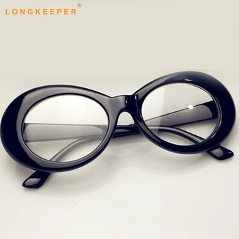 Gözlük lNİRVANA Kurt Cobain Gözlük Çerçeveleri Erkekler Kadınlar Gözlük Şeffaf Gözlük Kadın LongKeeper şeffaf Lens Gözlük