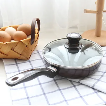 Cam kapaklı Upspirit 7 inç Mini Tava Tavada Kızarmış Yumurta Biftek Pot Alüminyum Alaşımlı yapışmaz Non-sis Izgara&Grill Pan