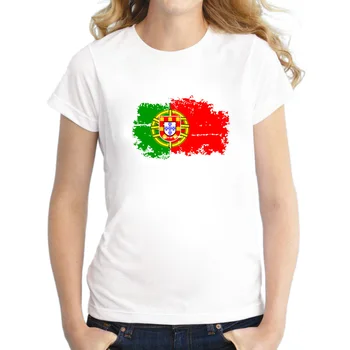 Kadınlar için Portekiz Bayrağı 2018 Yeni Kadın Moda t-shirt Kısa Kollu Anımsama Portekiz Bayrağı Yaz Stil T Shirt