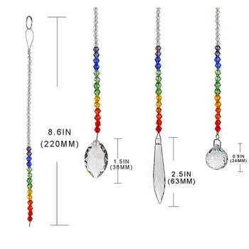 H&D 63/38/20 mm Çakra Kristal Top Avize Prizmalar Kolye Parçaları seç:/Bırak Ev Süsleme Asılı Suncatcher Rainbow Maker set