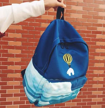 2017 son tasarım yangın balon hayvan nakış sırt çantası 3D Harajuku sırt çantası genç kız sırt çantası okul çantası