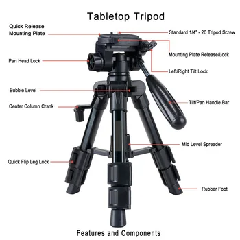 Profesyonel Tripod Kamera için Taşınabilir Seyahat DSLR SLR Dijital Kamera için Ayarlanabilir Kafa Alüminyum Kamera Tripod Monopod